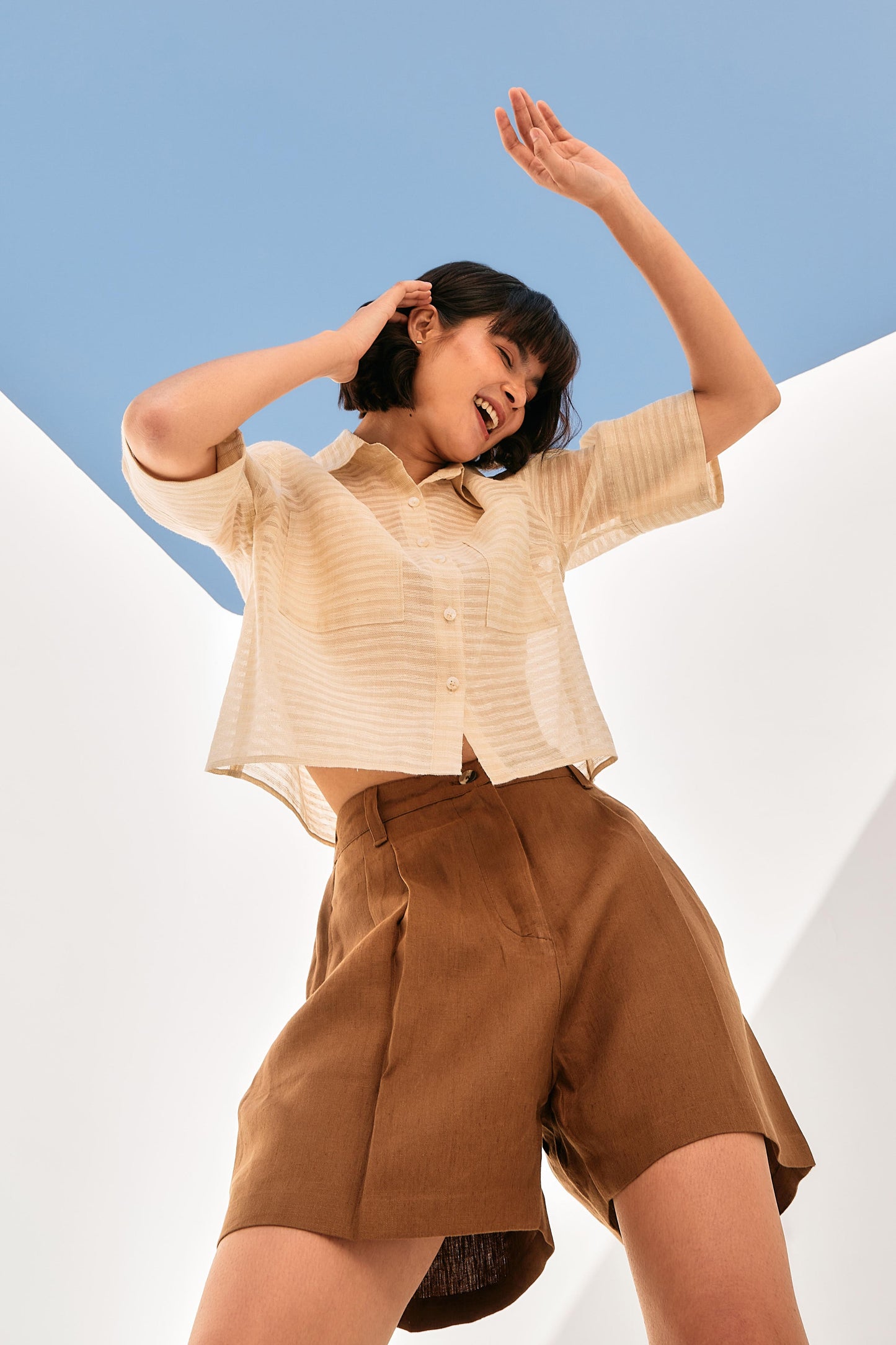 Beige Striped Shirt