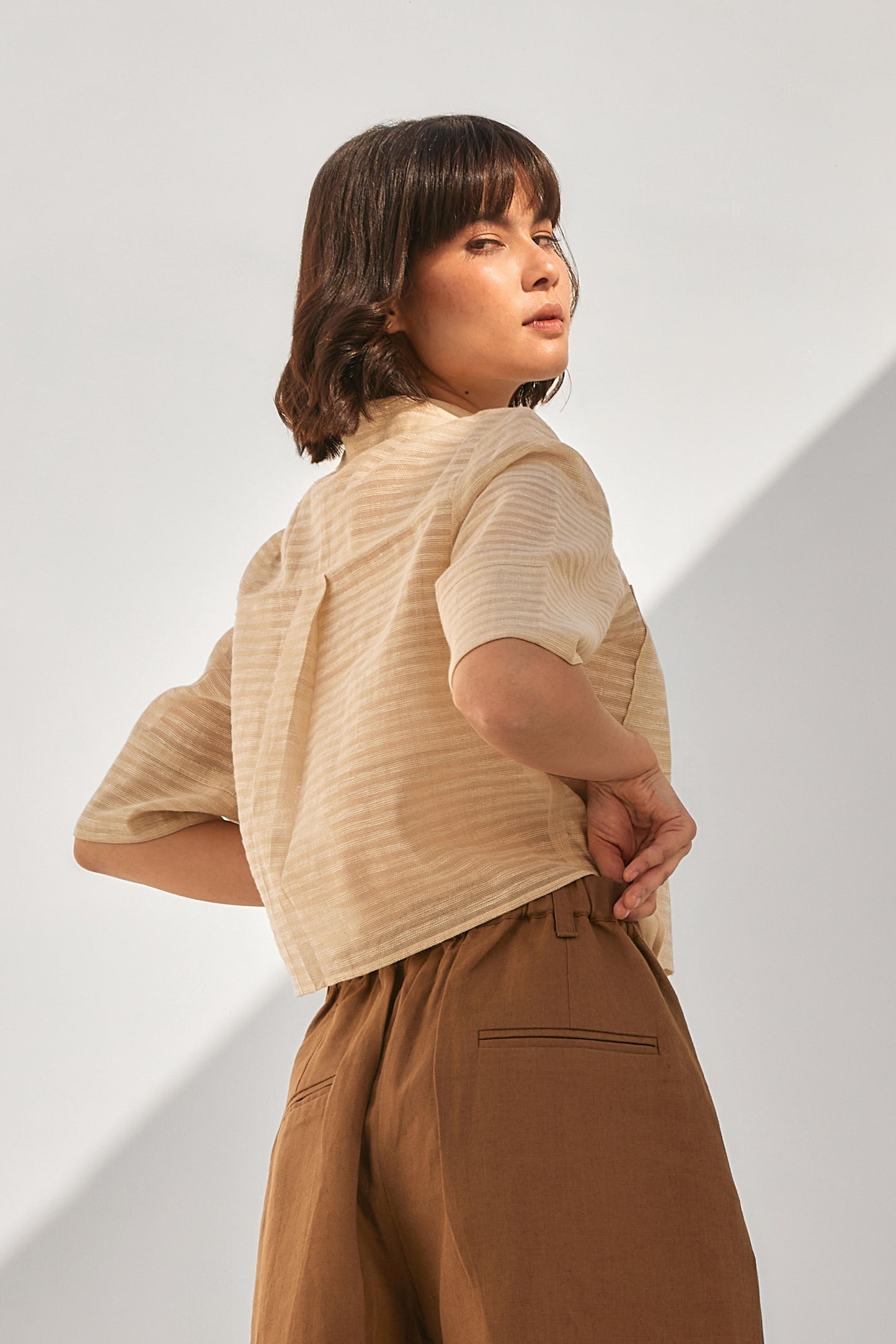 Beige Striped Shirt